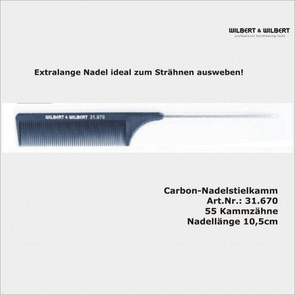 Carbon Nadelstielkamm mit extralanger Nadel Art.Nr.31.670