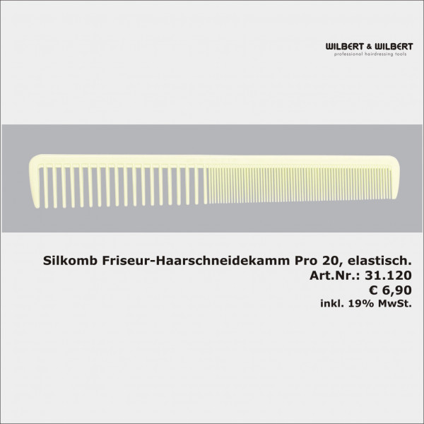 Angebot: mit 10% Rabatt  3 St. Silkomb Haarschneidekamm Pro 20, elastisch Art.Nr.: 31.120